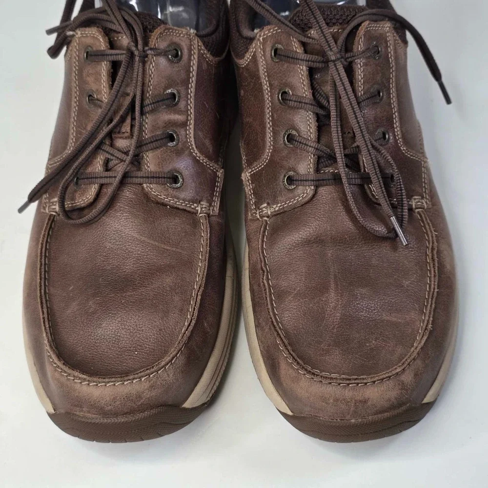 OrthoFeet Leo 428 Men's 12 D Medium Brown Leather Walking Shoes Comfort Casual